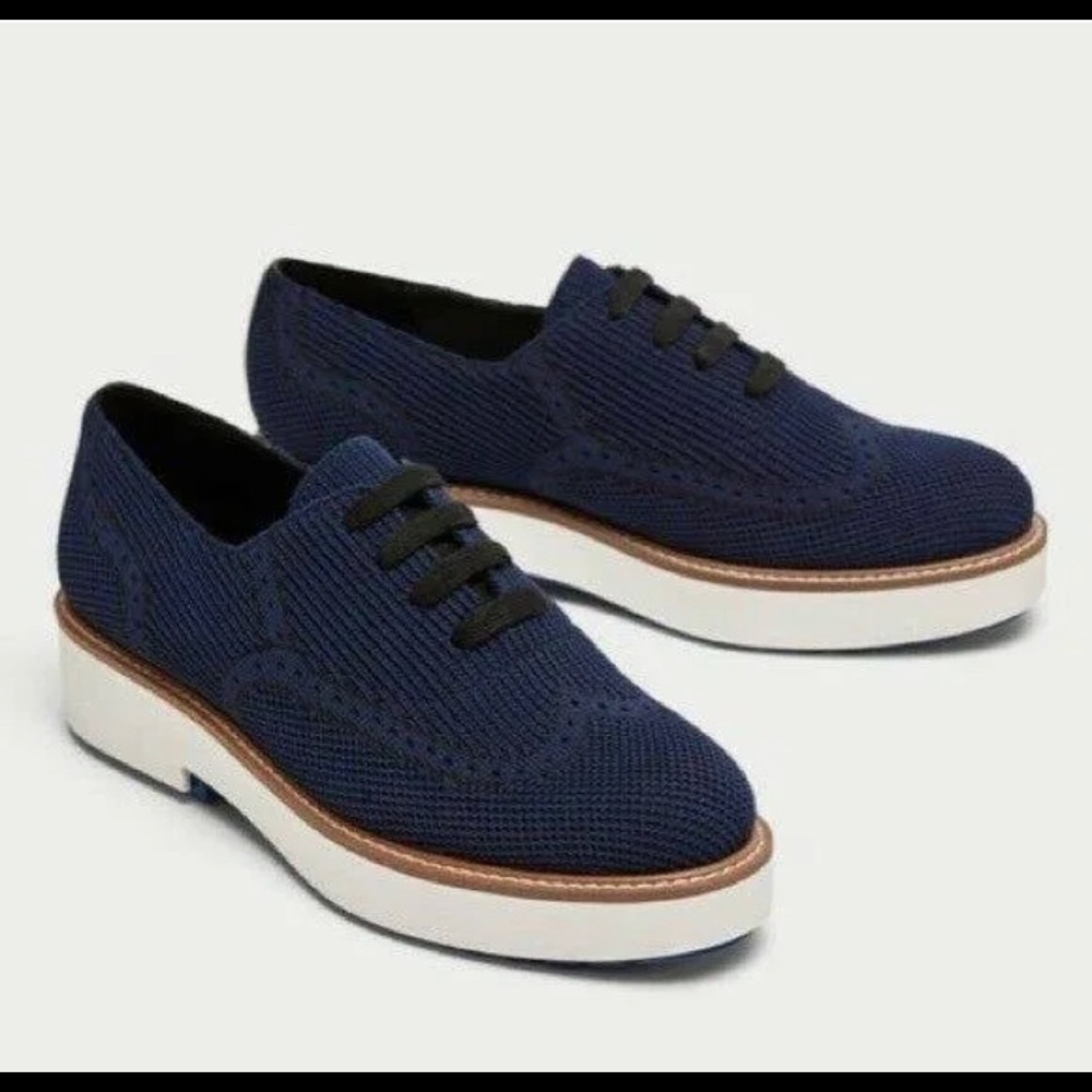 Zara navy Oxford shoes
